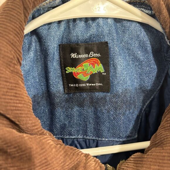 Vintage Wrangler Hero Warner Brothers Space Jam Quilted Jean Denim Jacket - Picture 3 of 9